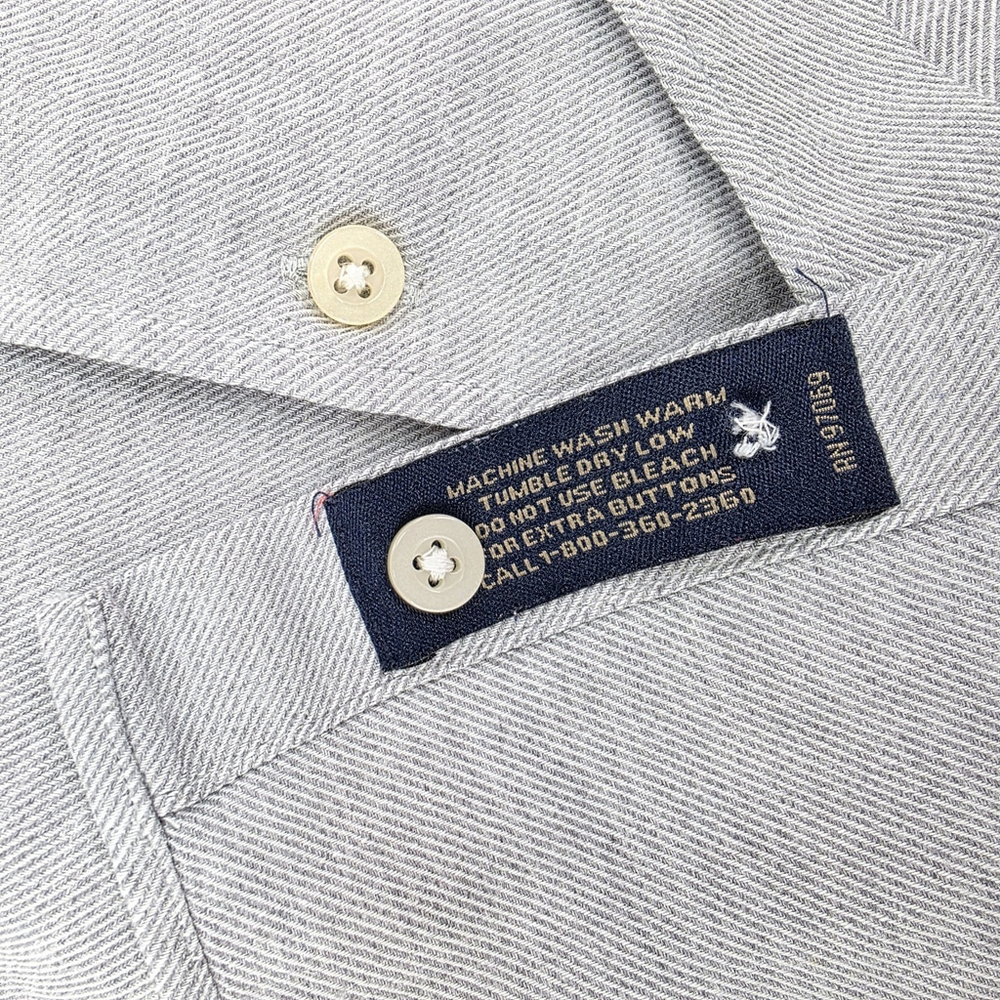 Quiet Luxury Scott Barber Button-Down Shirt Mens M Gray Twill Workwear - Picture 7 of 9